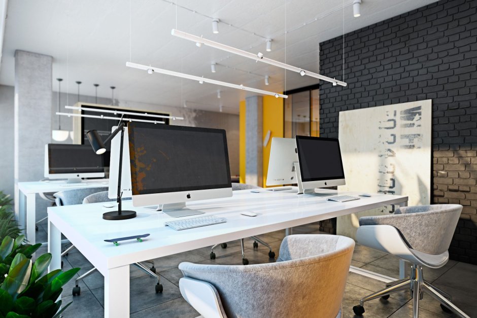 Современный маленький офис интерьер