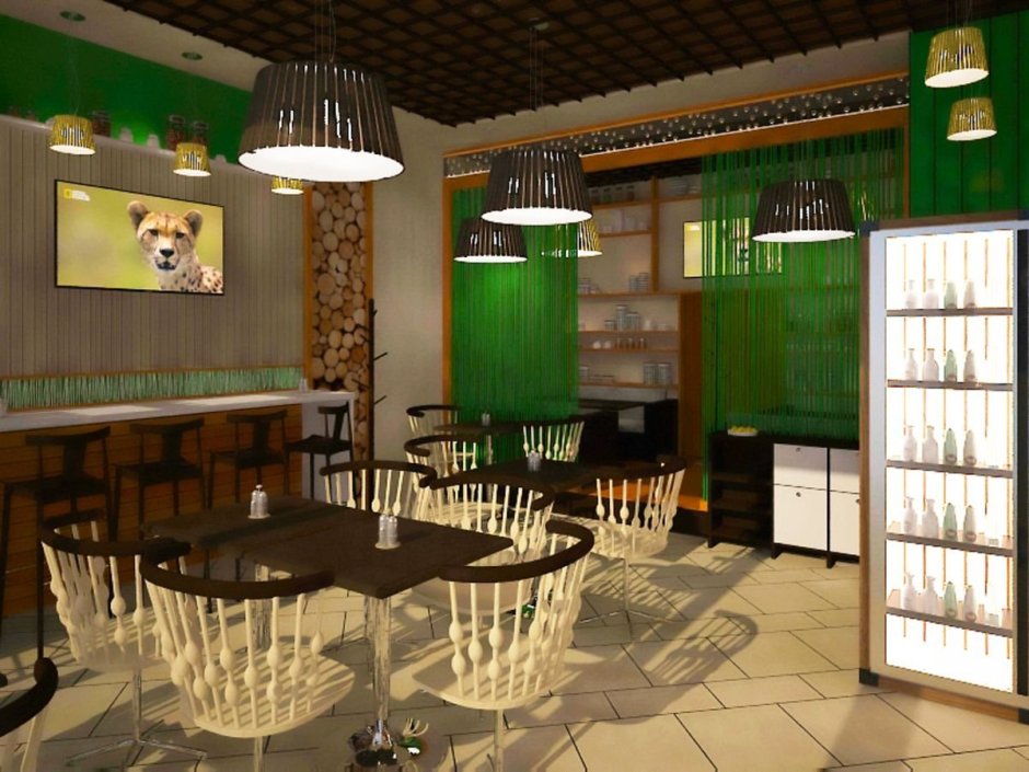 Интерьер небольшого кафе