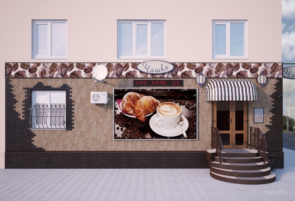 Фасад кафе в современном стиле