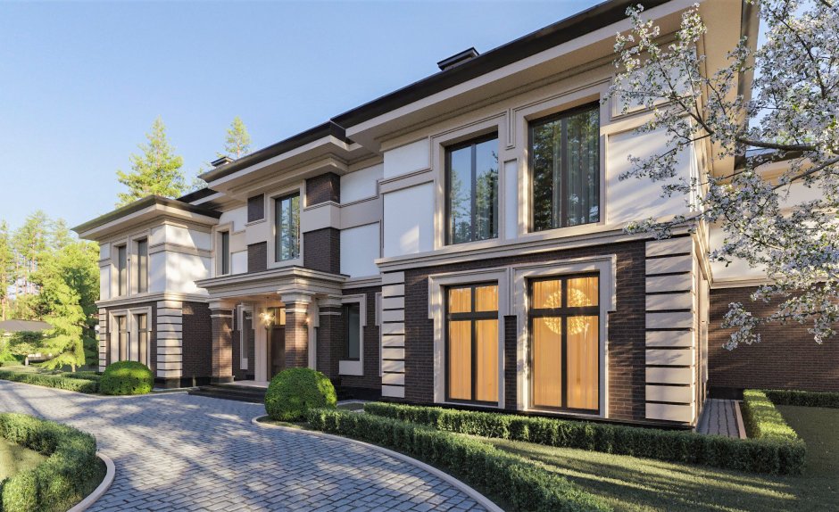 Двухцветная отделка дома