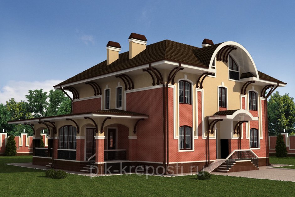 Двухцветные фасады домов