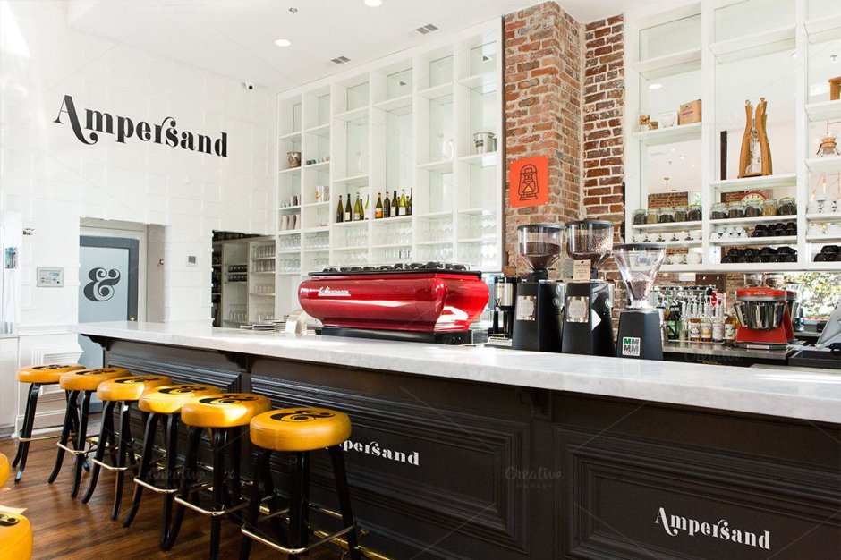 Мокап интерьера кафе