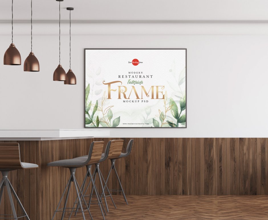 Ресторан интерьер мокап