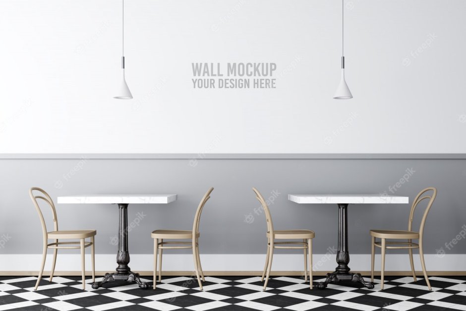 Мокап интерьера кафе
