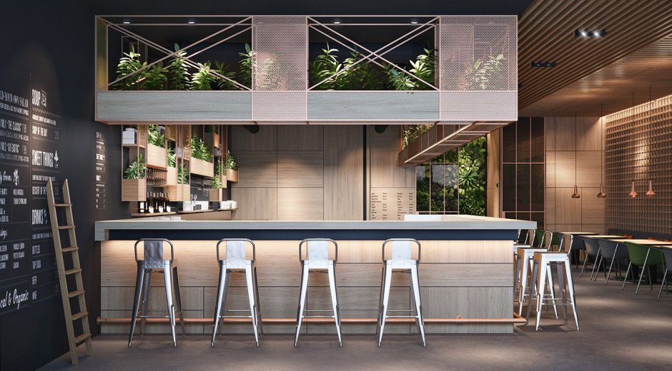 Кафе интерьер бехайнс