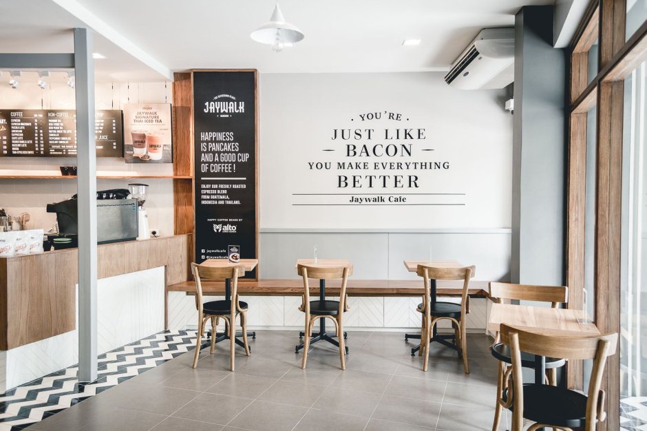 Мокап кофейни интерьер