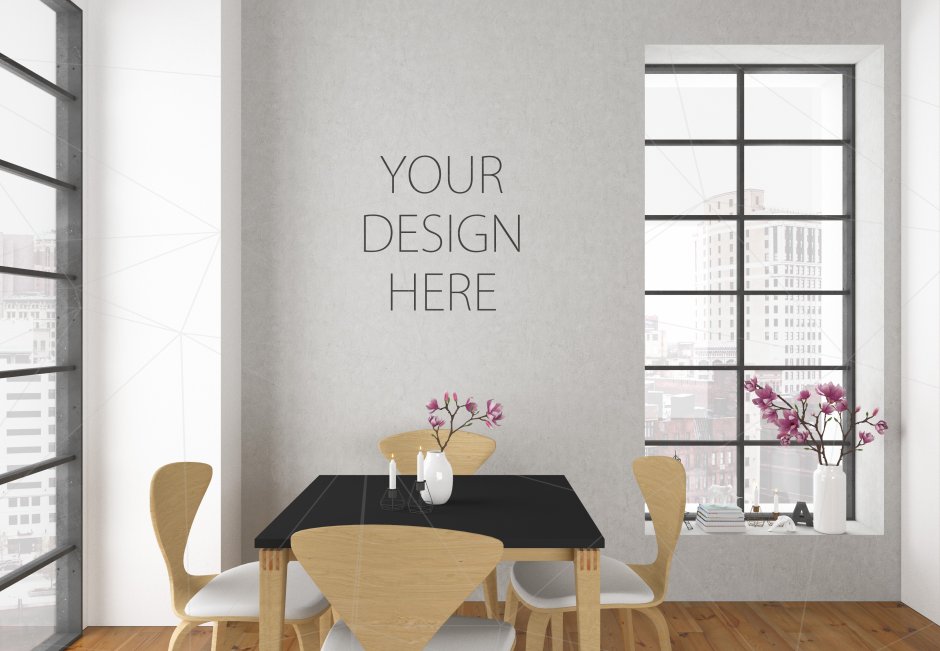 Мокап интерьера кафе