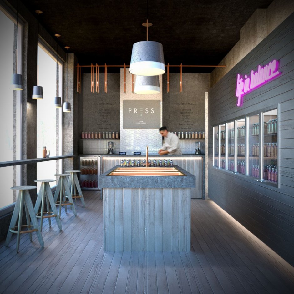 Интерьер бара мокап