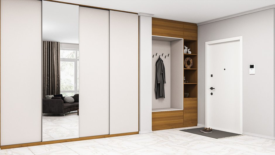 Встроенный шкаф с распашными дверями