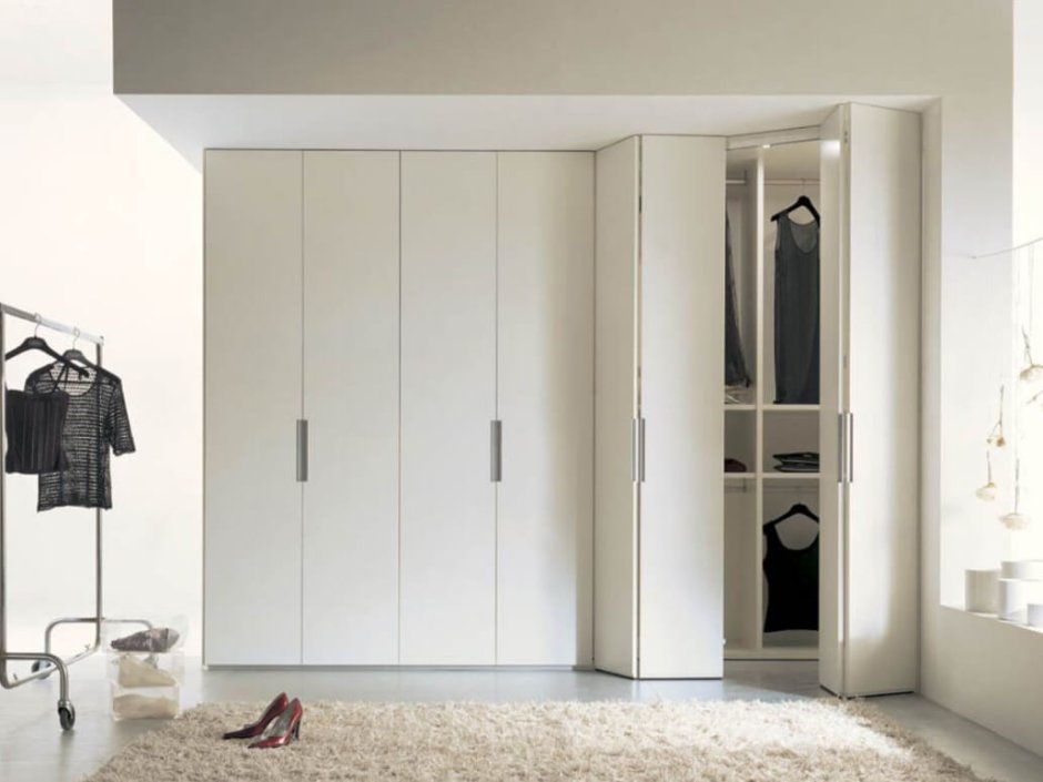 Встроенный шкаф в прихожей с распашными дверями
