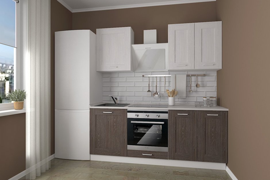 Кухня хофф Сити белый глянец