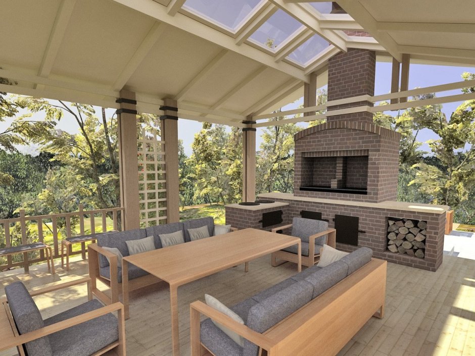 Мангальная зона с патио