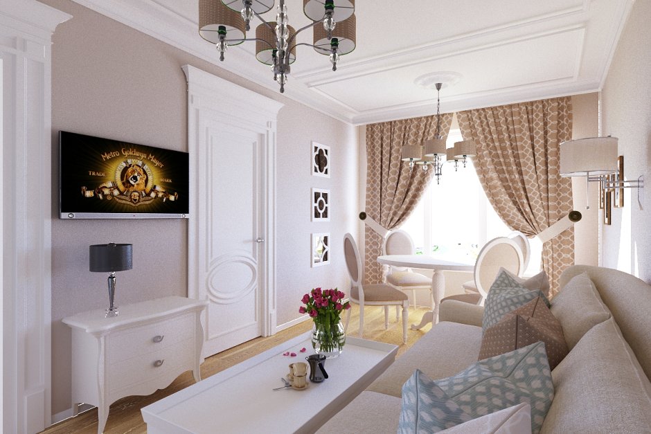 Небольшая гостиная в неоклассическом стиле