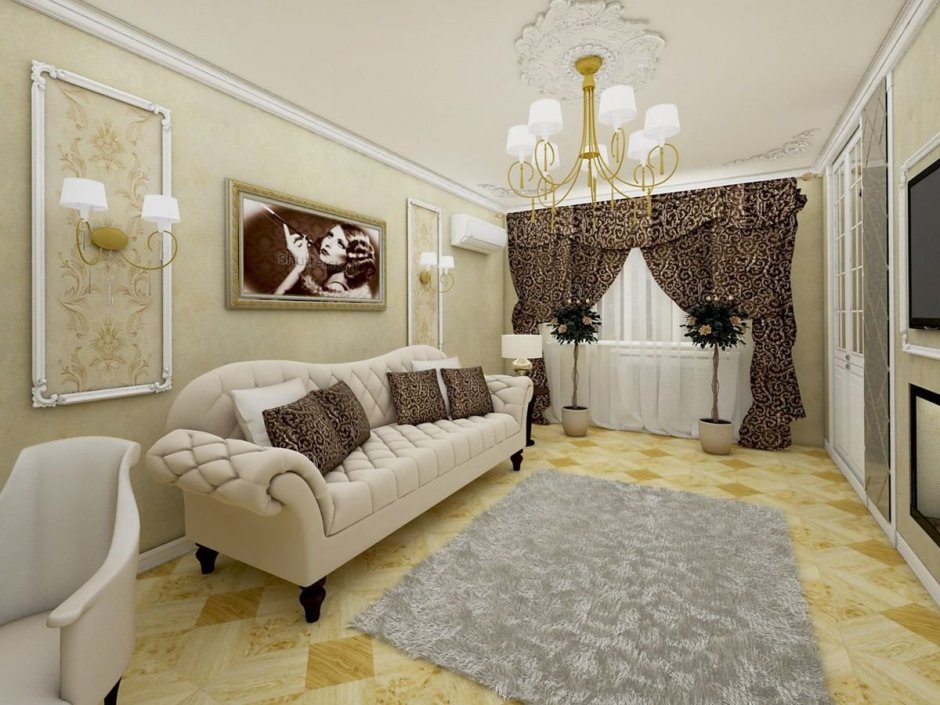 Студия 28кв в классическом стиле