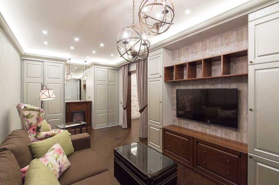 Интерьер однушки в классическом стиле