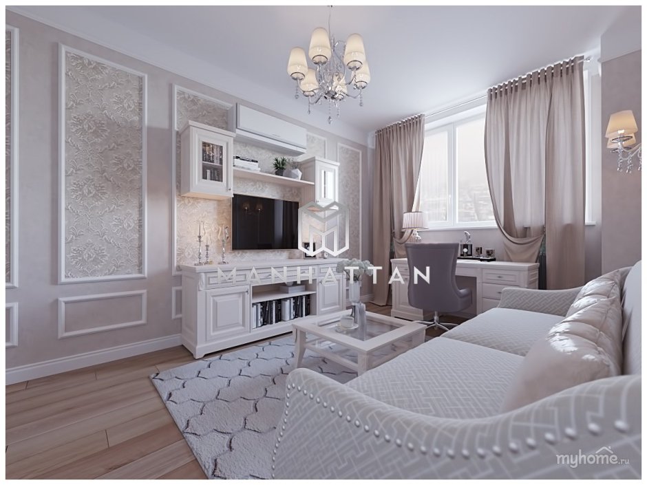 Однокомнатная квартира в классическом стиле