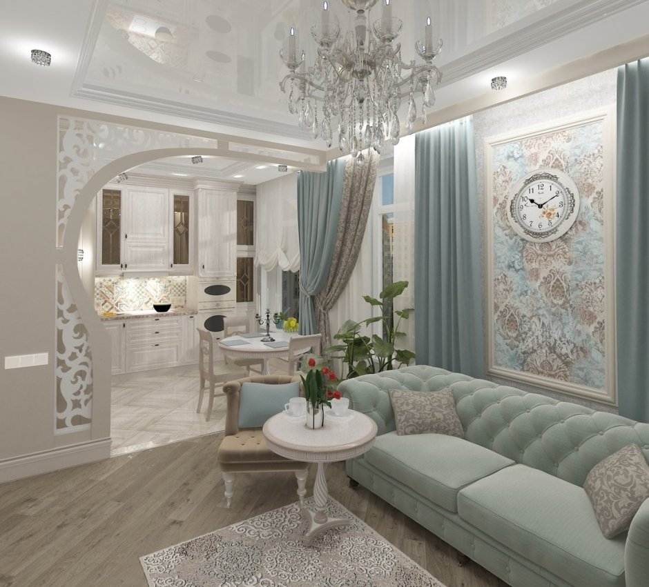 Кухня-гостиная Неоклассика дизайн