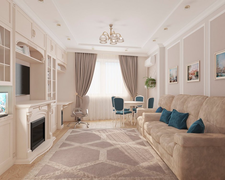 Гостиная Неоклассика 17 кв м