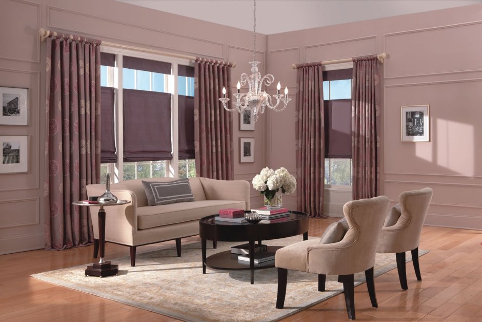 Шторы лавандового цвета