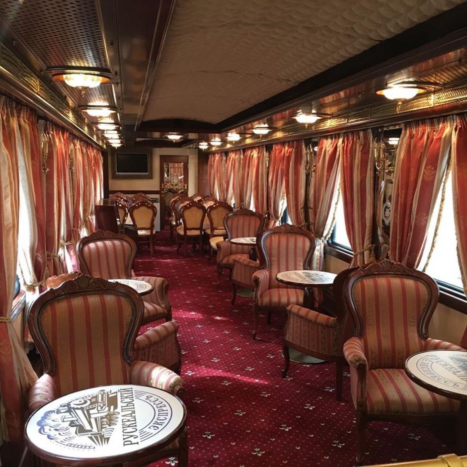 Вагон ресторан ретро поезд Рускеала