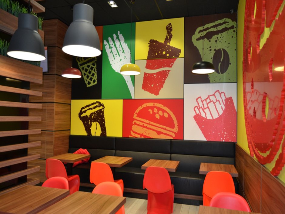 Ресторан быстрого питания интерьер