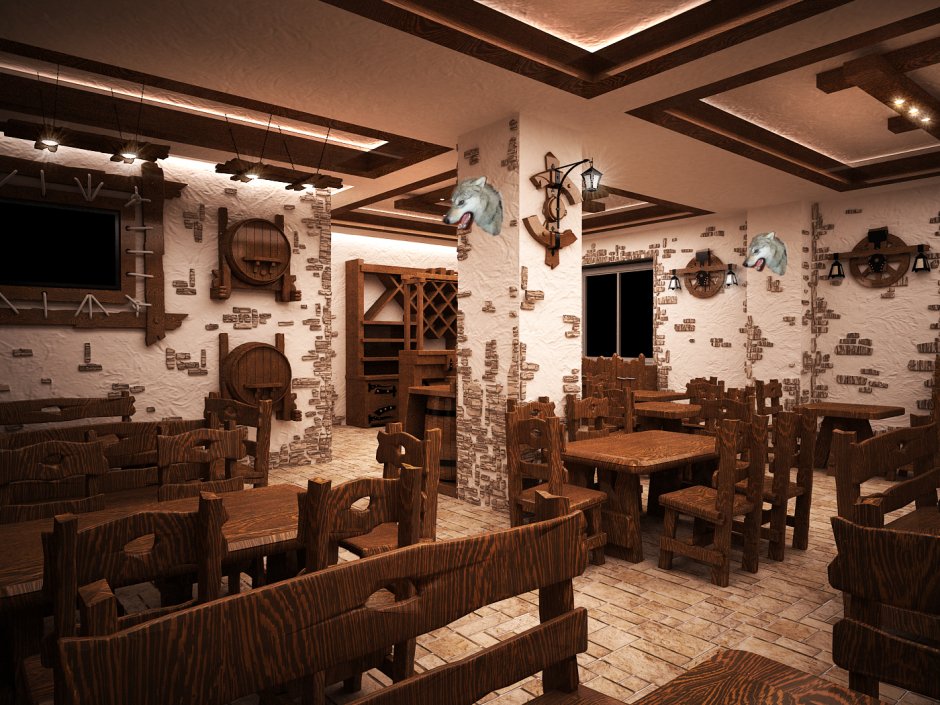 Интерьер охотничьего ресторана