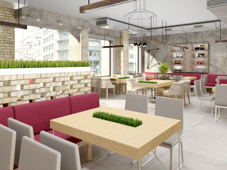 Интерьер ресторана с лепниной