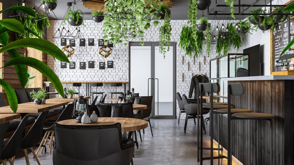 Стиль хайтек в интерьере ресторана