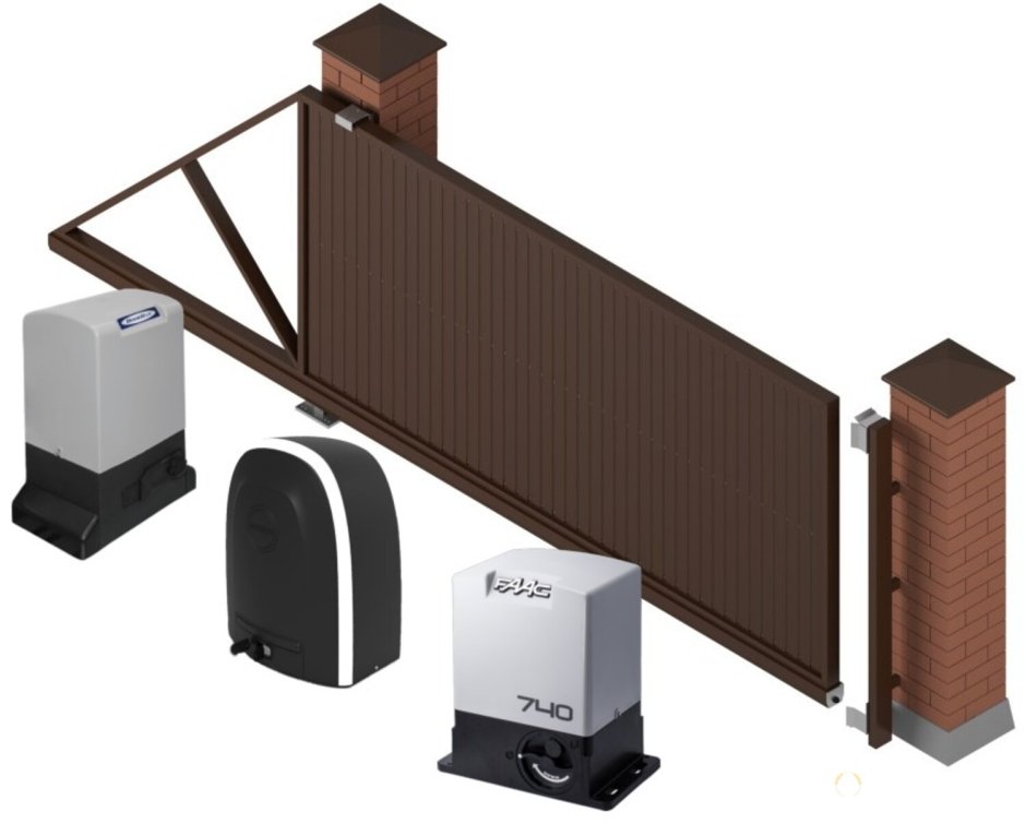 Столб притвора для откатных ворот Алютех