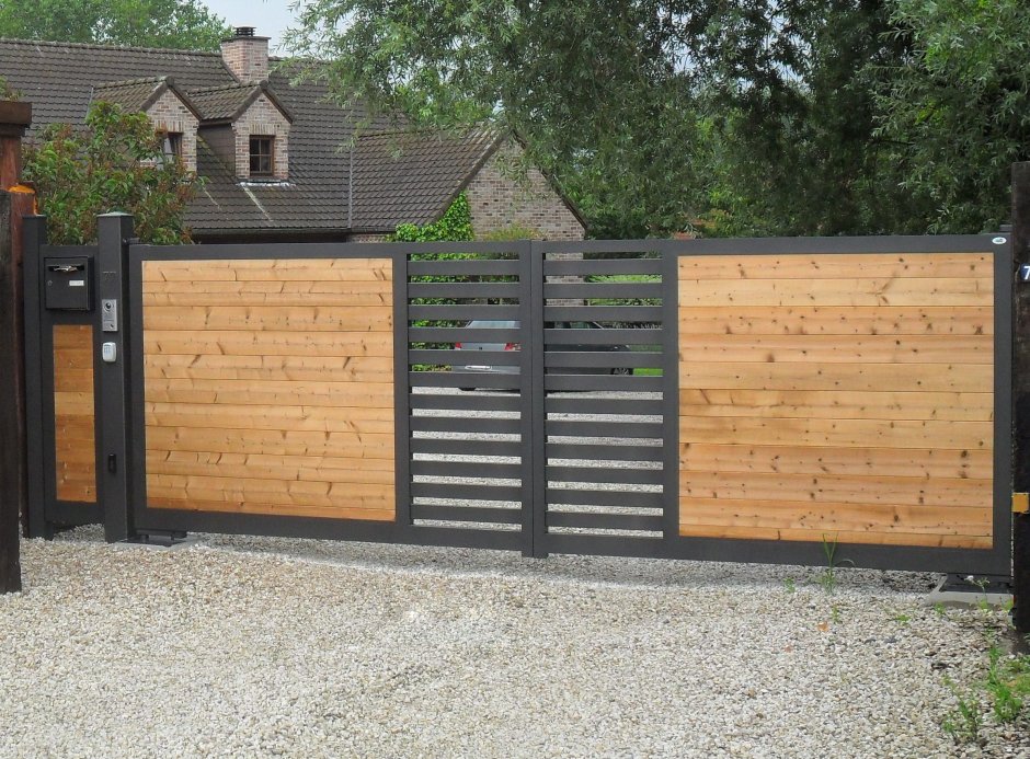 Телескопические откатные ворота конструкция