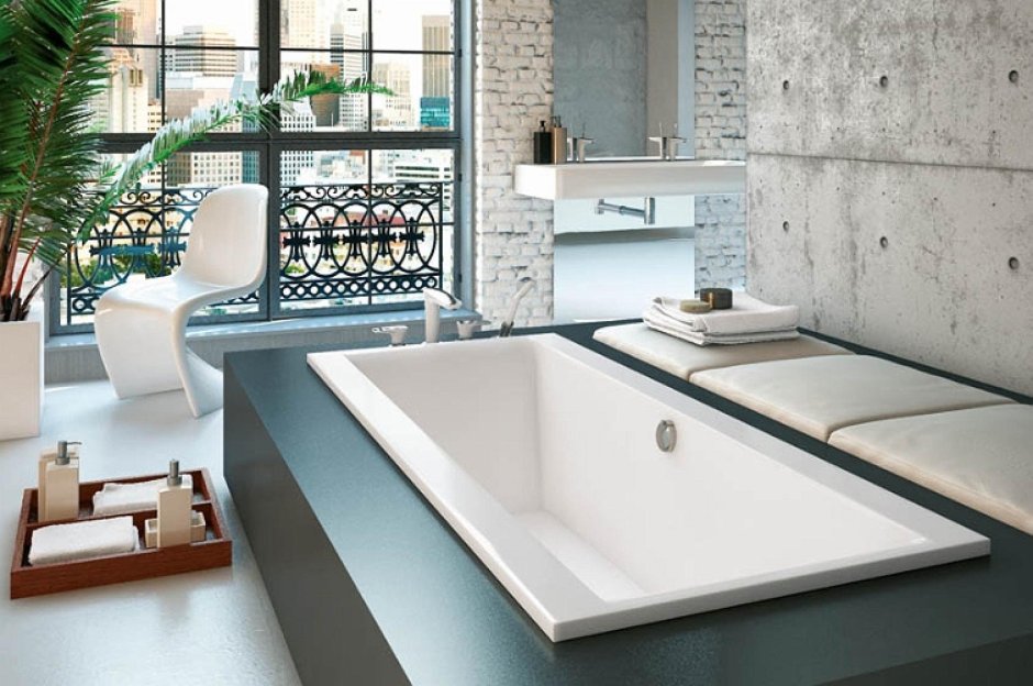 Подиум из плитки в ванной