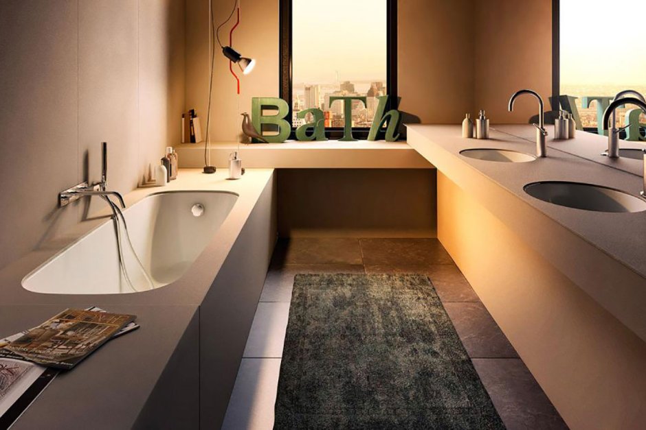 Серая ванная комната