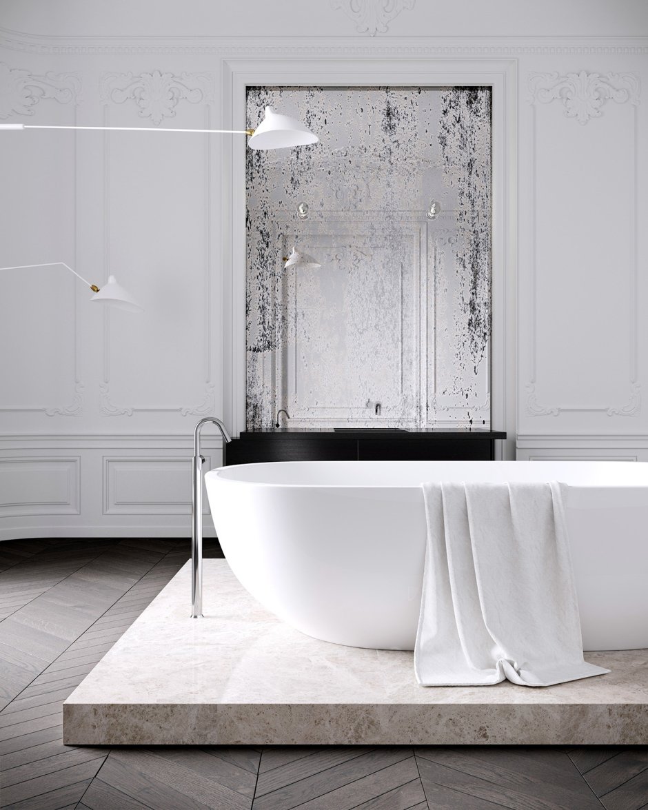 Отдельностоящая ванна и душевая