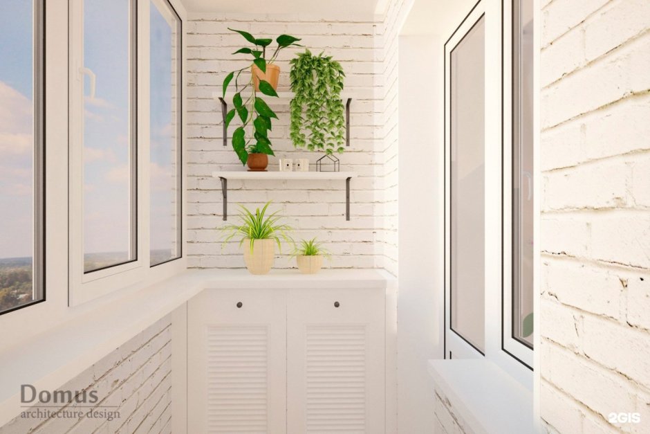 Отделка кирпичного балкона