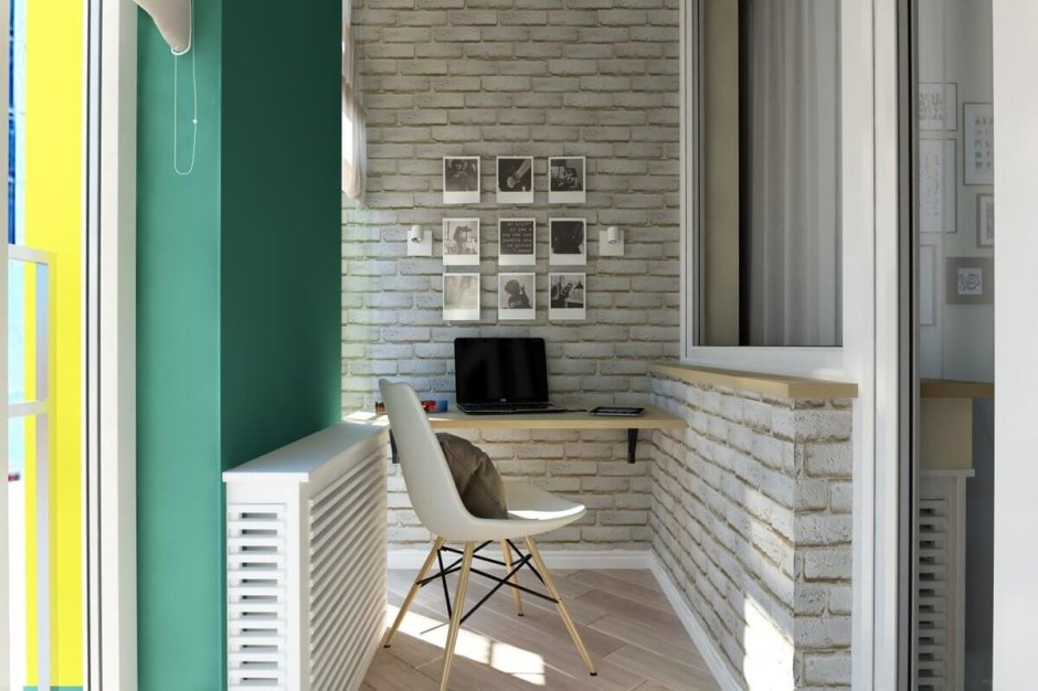 Отделка балкона кирпичиками