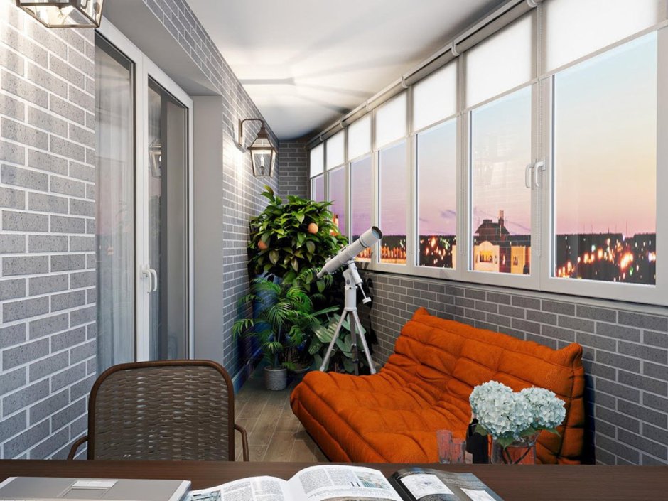 Декор стены на балконе