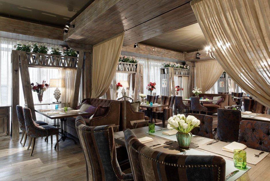 Декоративная штукатурка в ресторане