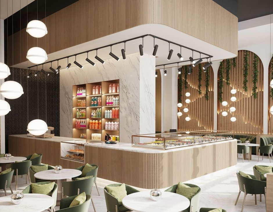 Современная кофейня интерьер