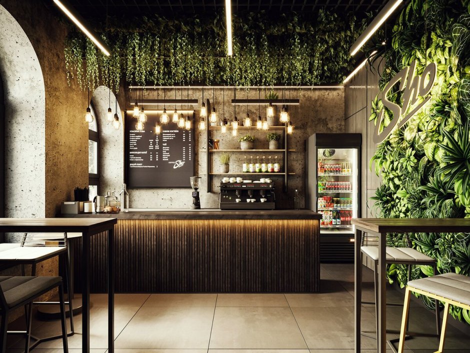 Модный интерьер кафе
