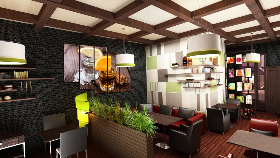 Интерьер кофейни маленькой