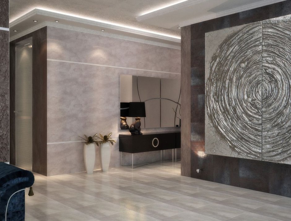 Интерьер холла декоративная штукатурка