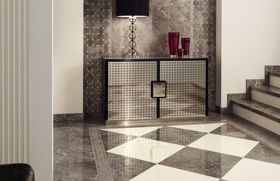 Мраморный пол в интерьере