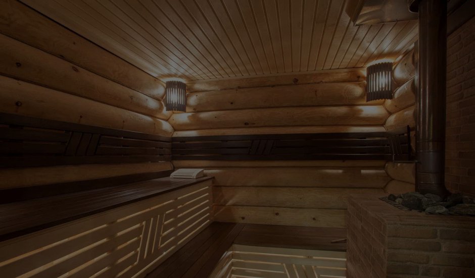 Парилки внутри с бревном