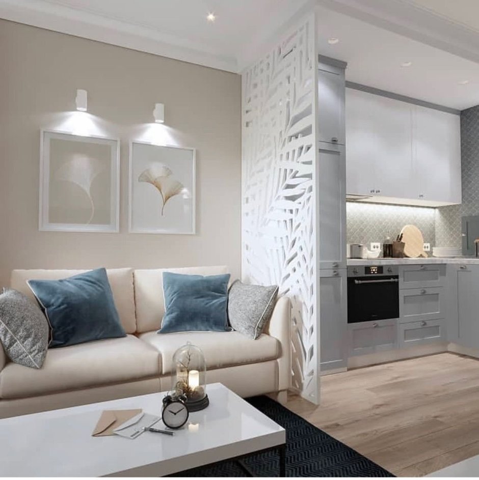 Кухня-гостиная с раздвижной перегородкой