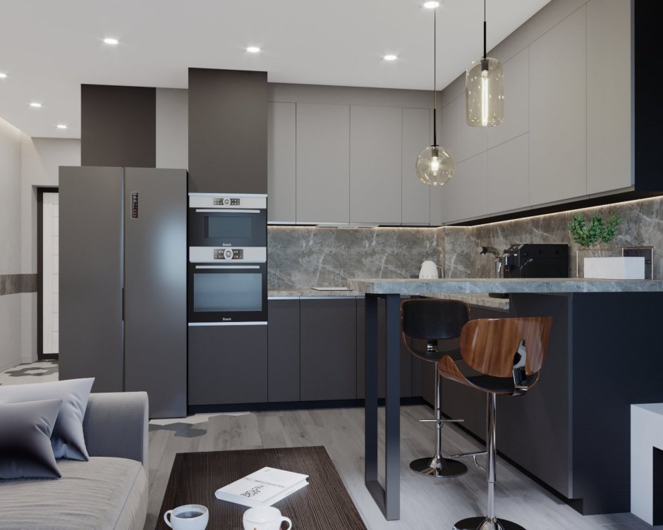 Пик евродвушка кухня гостиная