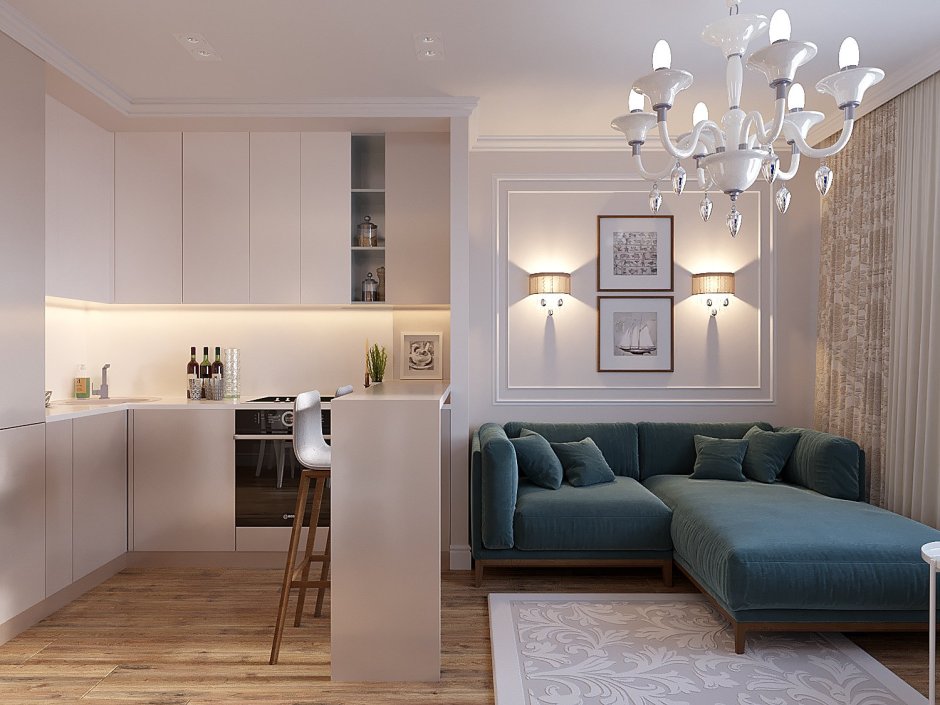 Пик евродвушка кухня гостиная