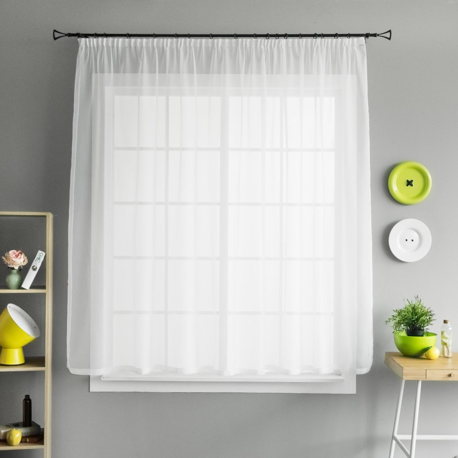 Римская штора вуаль белая 140х175