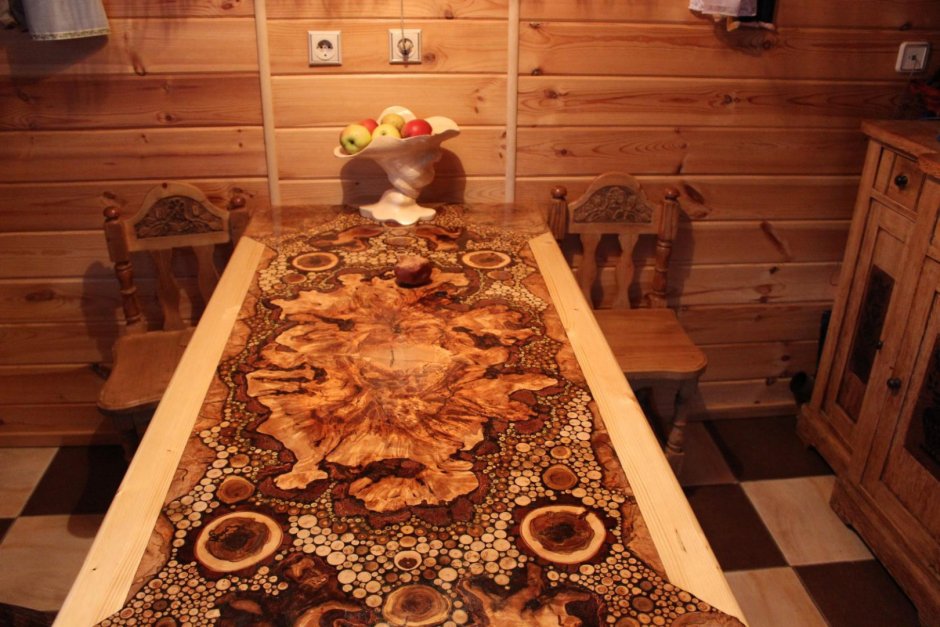 Столы из капового дуба