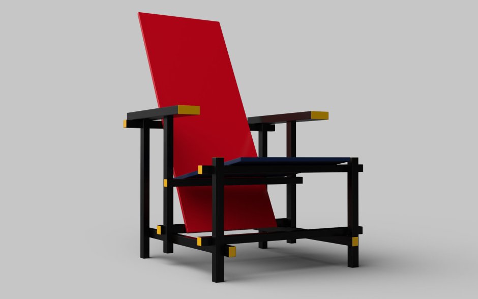 Красно синее кресло