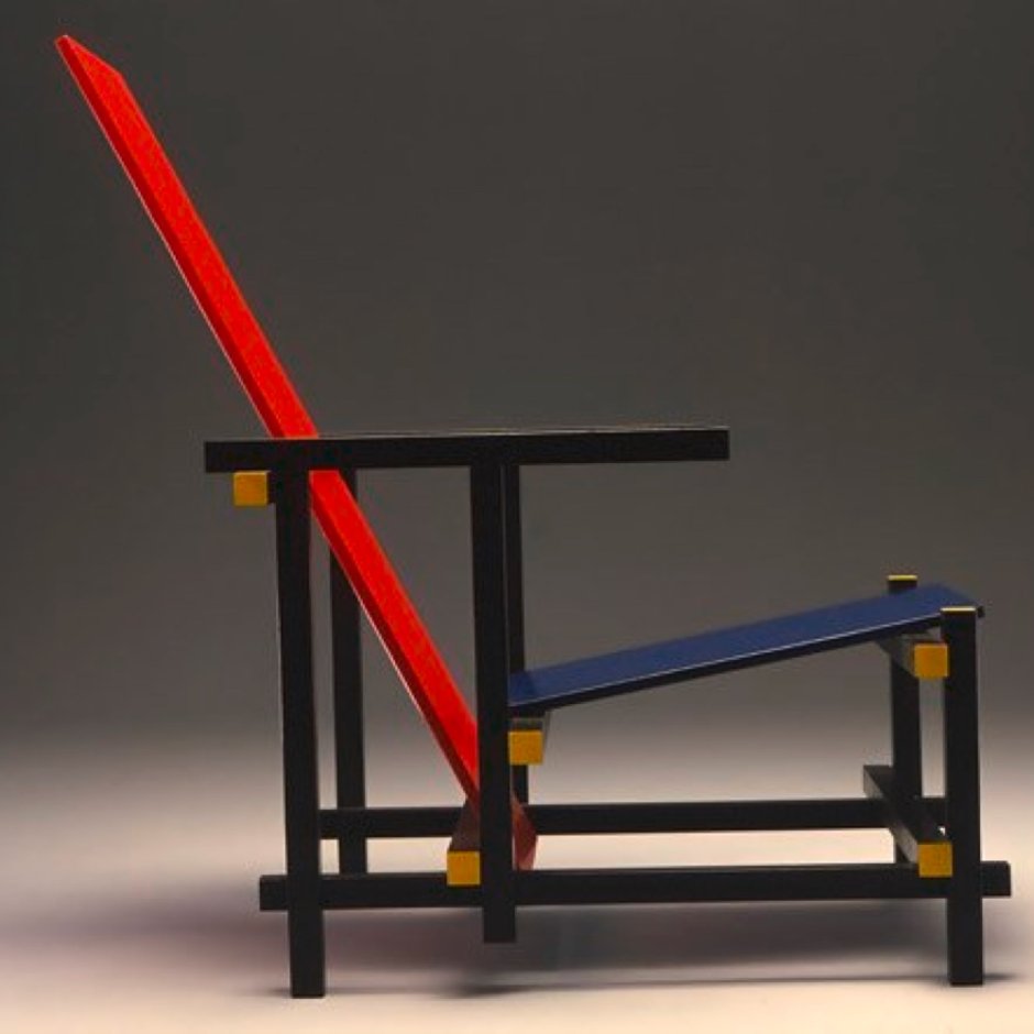 Геррит Ритвельд красно синий стул